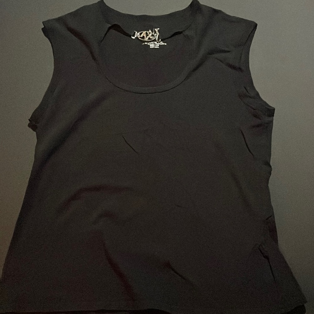 Black Armani Exchange tank top with built in A/X choker